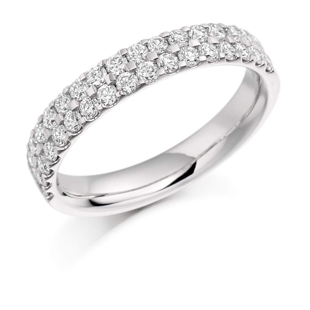 Diamond 0.75ct micro claw double row 1/2 eternity band Ring Gemex platinum *