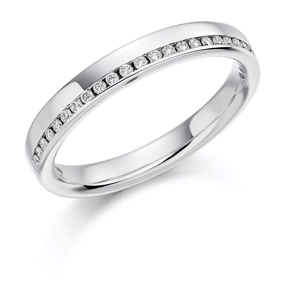 Diamond offset channel set 0.12ct 1/2 eternity ring Ring Gemex platinum *