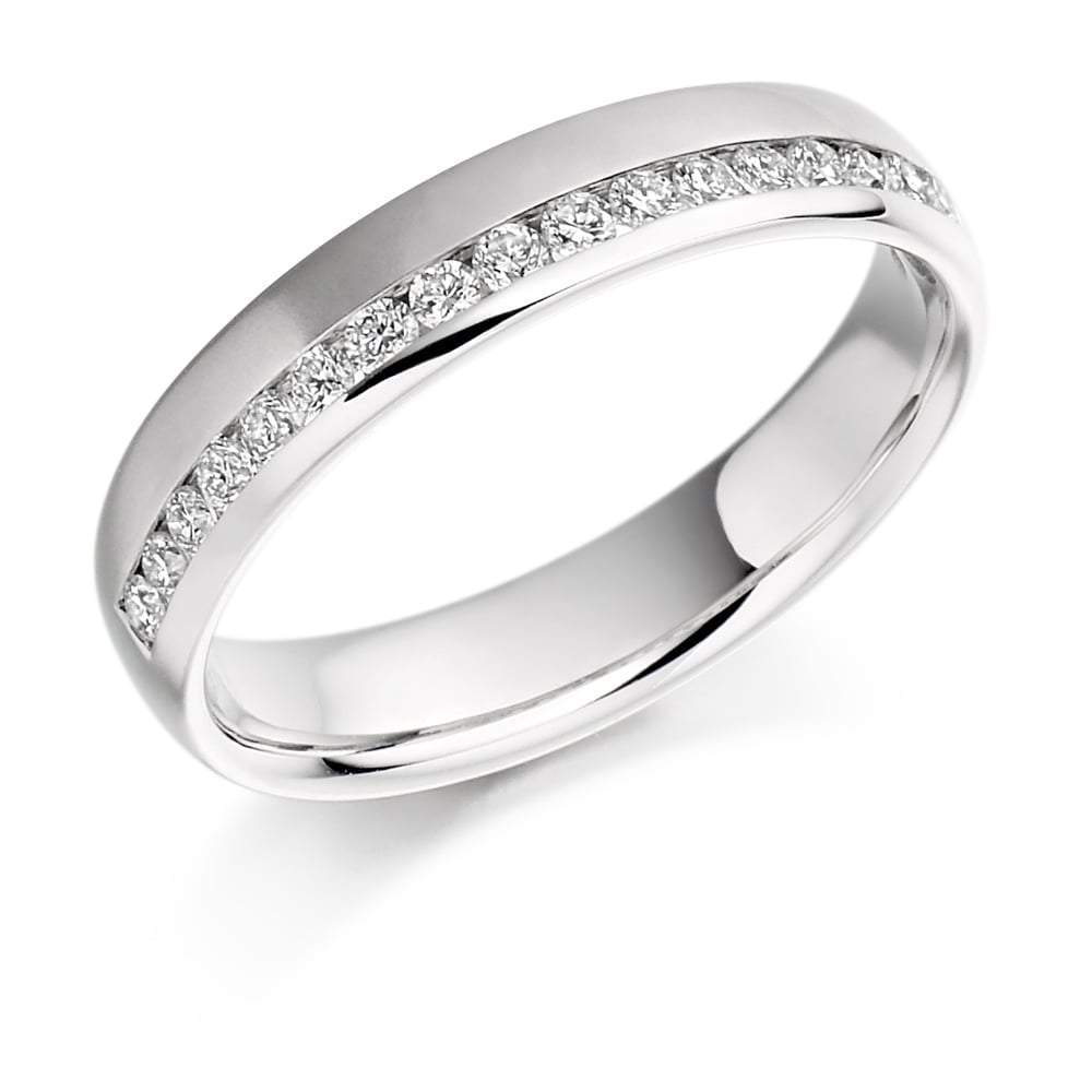 Diamond 0.26ct offset channel set 1/2 eternity ring Ring Gemex platinum *