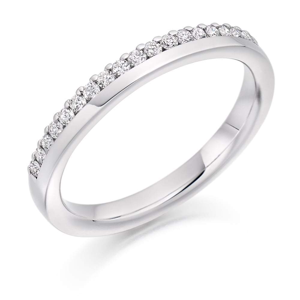 Diamond 0.22ct side set  1/2 eternity ring Ring Gemex platinum *