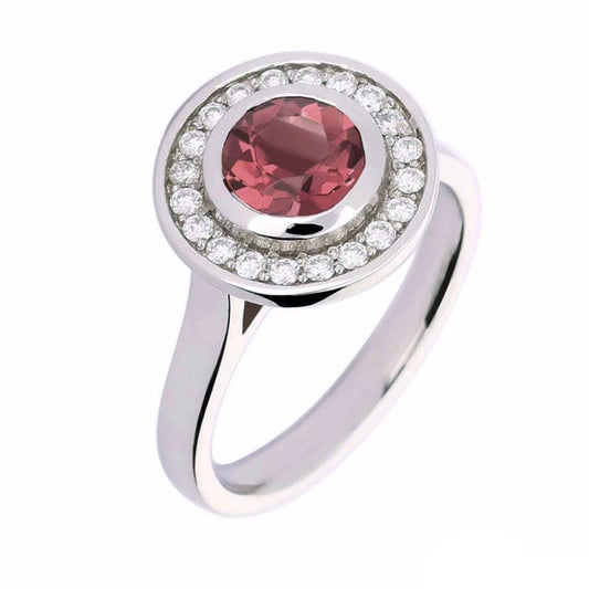 Platinum pink tourmaline diamond ring Ring Rock Lobster   