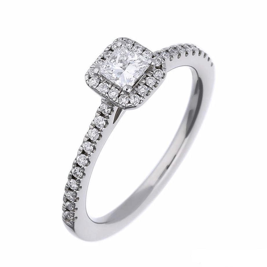 Platinum princess 0.25ct certified natural diamond ring Ring Rock Lobster