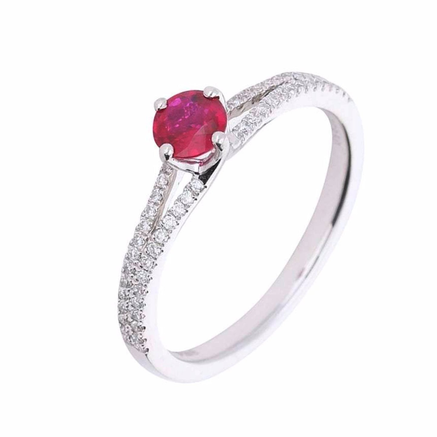 Platinum ruby ring with diamond set shoulders Ring Rock Lobster