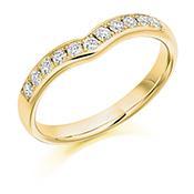 Platinum shaped 0.30 grain set Diamond 1/2 eternity ring Ring Gemex 18ct yellow gold *