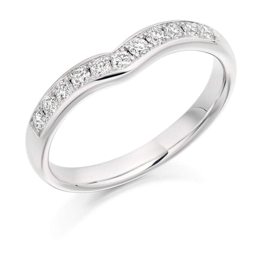 Platinum shaped 0.30 grain set Diamond 1/2 eternity ring Ring Gemex platinum *