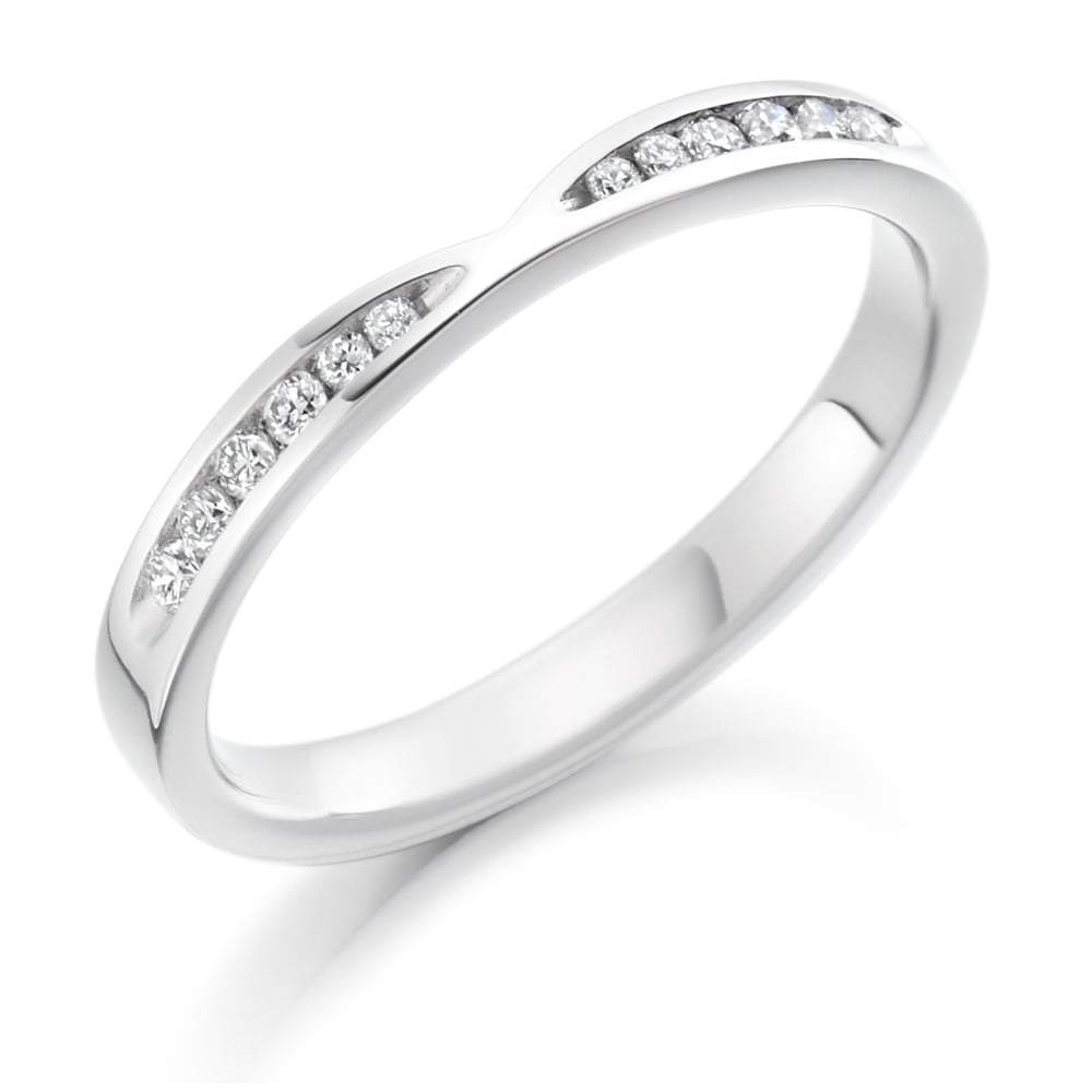 Diamond 0.18ct shaped 1/2 eternity ring Ring Gemex platinum *