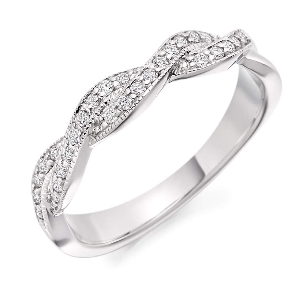 Diamond woven 1/2 eternity band Ring Gemex platinum *