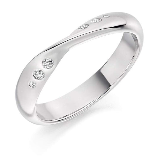 Diamond 0.09ct shaped 1/2 eternity ring Ring Rock Lobster platinum *  
