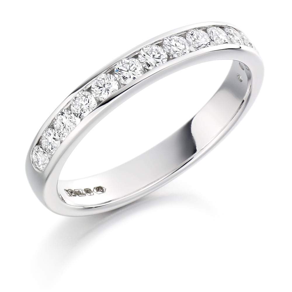 Diamond 0.50ct channel set 1/2 eternity ring Ring Gemex platinum *