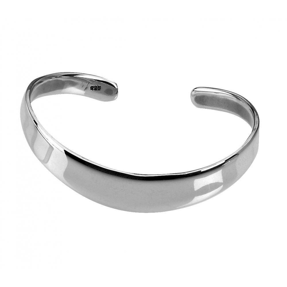 Silver curved cuff bangle Bangle Tianguis Jackson