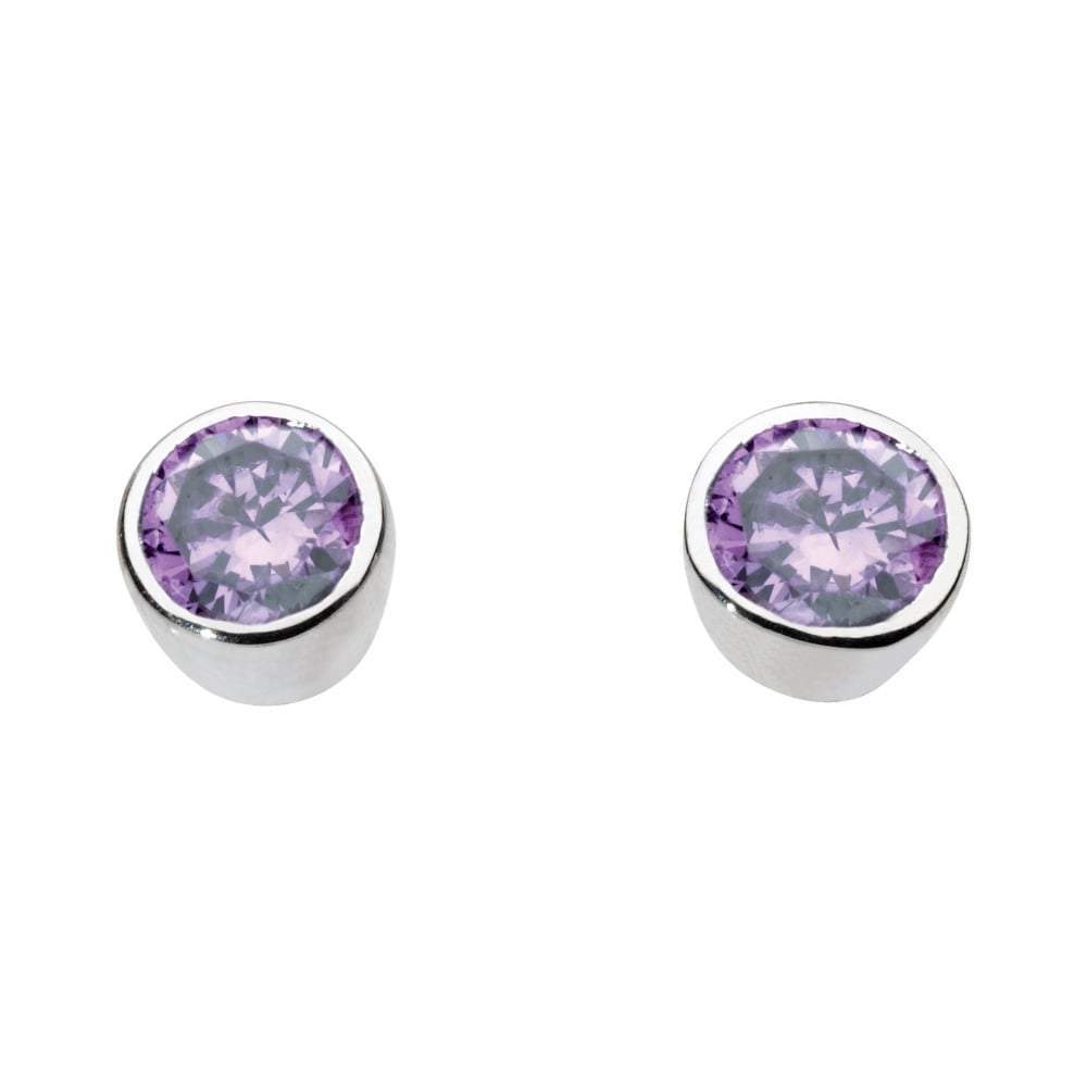 Silver amethyst small round studs Earrings Rock Lobster Jewellery