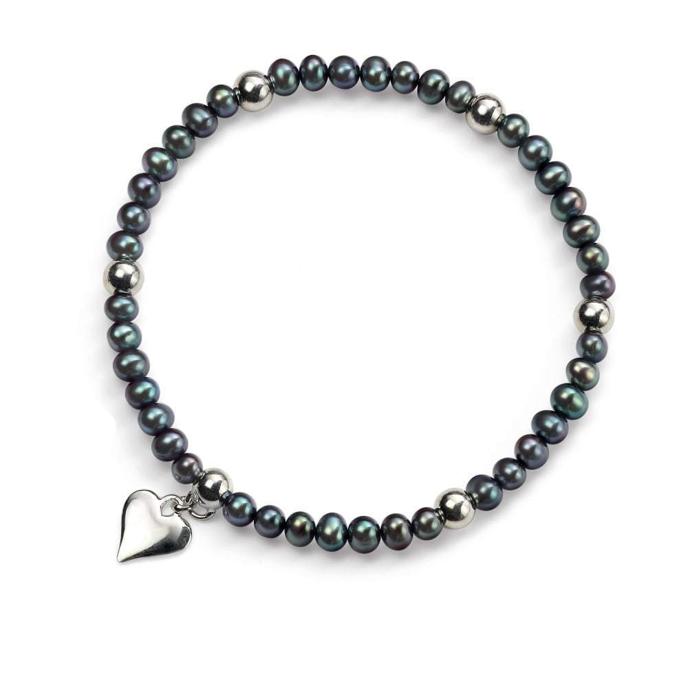 Silver peacock pearl heart bracelet Bracelet Gecko   