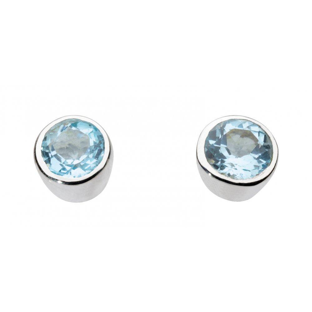 Silver Blue Topaz small round studs Earrings Rock Lobster Jewellery