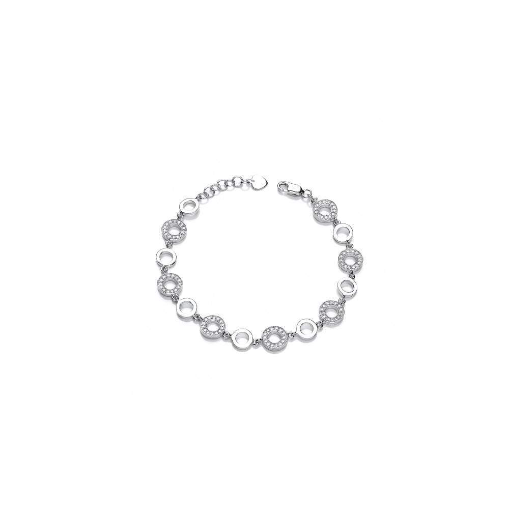 Silver circles bracelet with cubic zirconias Bracelet Cavendish French
