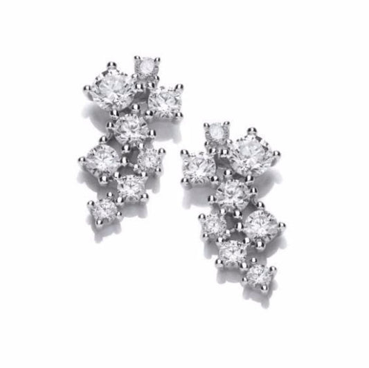 Silver constellation stud earrings set with cubic zirconia Earrings Cavendish French