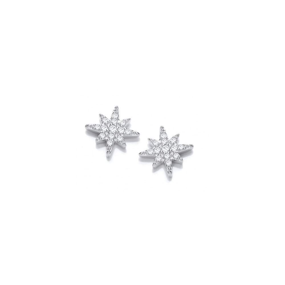 Silver cubic zirconia brilliant star stud earrings Earrings Cavendish French