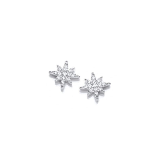 Silver cubic zirconia brilliant star stud earrings Earrings Cavendish French