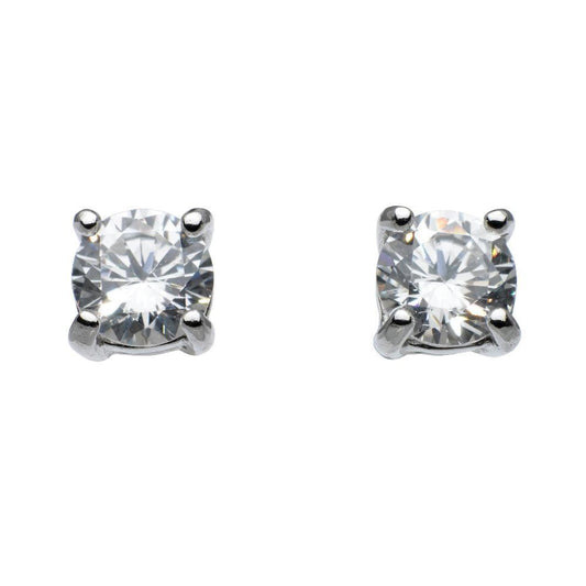 Silver cubic zirconia medium round claw stud earrings Earrings Rock Lobster Jewellery