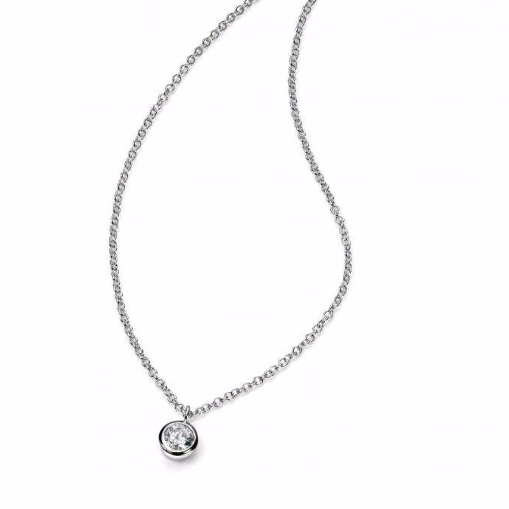 Silver cubic zirconia solitaire pendant Pendant Gecko