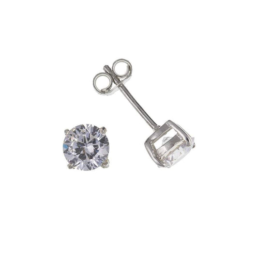 Silver CZ 5mm claw studs Earrings Ian Dunford