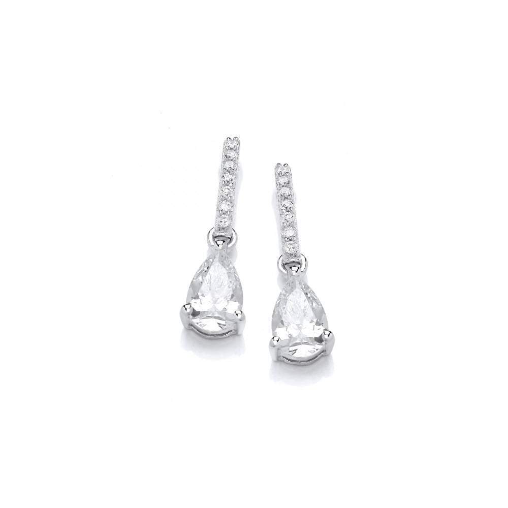 Silver CZ glamour teardrop earrings Earrings Cavendish French