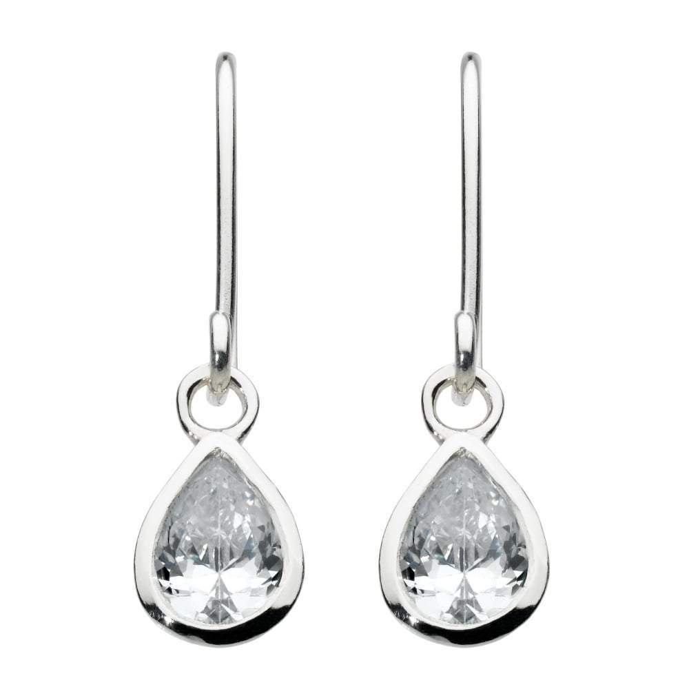 Silver CZ teardrop hook earrings Earrings Rock Lobster Jewellery