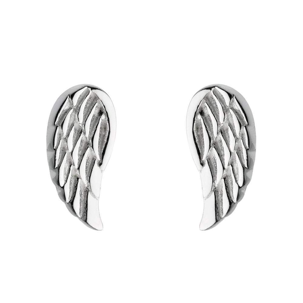 Silver dainty angel wing stud earrings Earrings Rock Lobster Jewellery