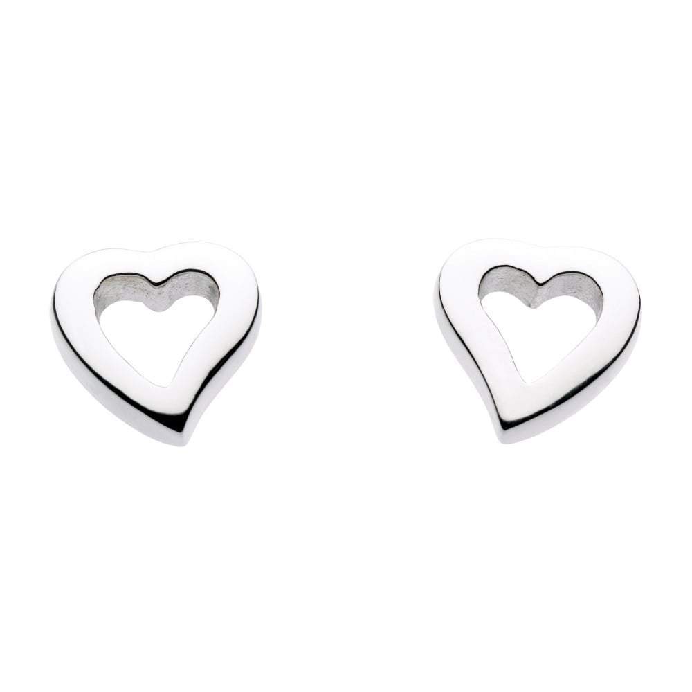 Silver open heart stud earrings Earrings DEW