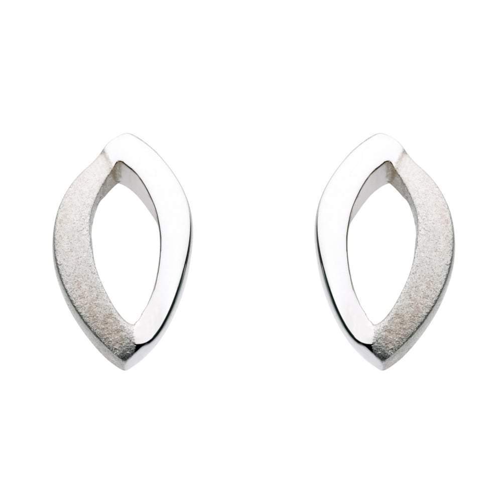 Silver open marquise stud earrings Earrings DEW