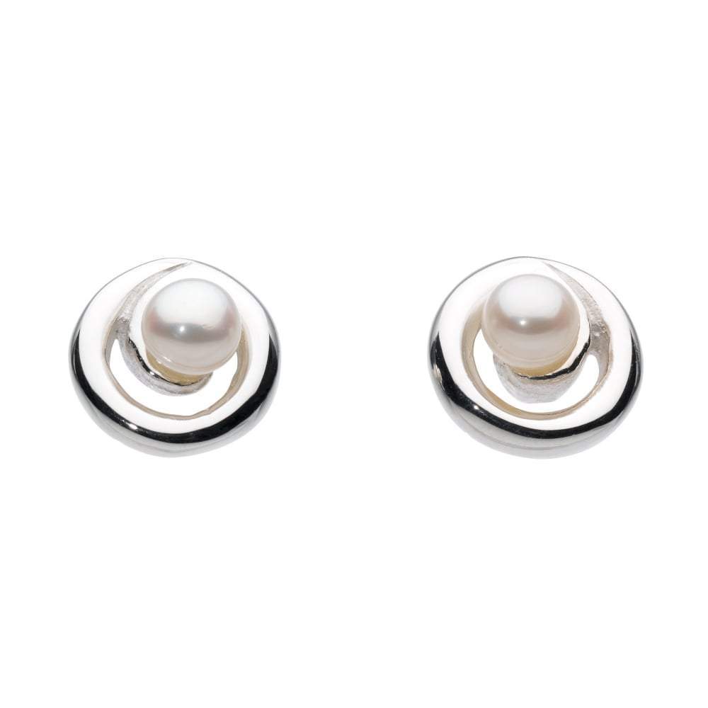 Silver pearl swirl stud earrings Earrings Rock Lobster Jewellery