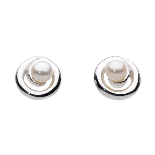 Silver pearl swirl stud earrings Earrings Rock Lobster   