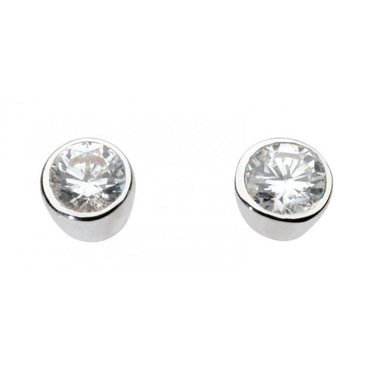 Silver rock crystal small round studs Earrings Rock Lobster   