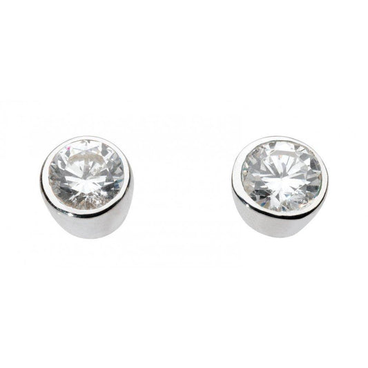 Silver rock crystal small round studs Earrings Rock Lobster Jewellery