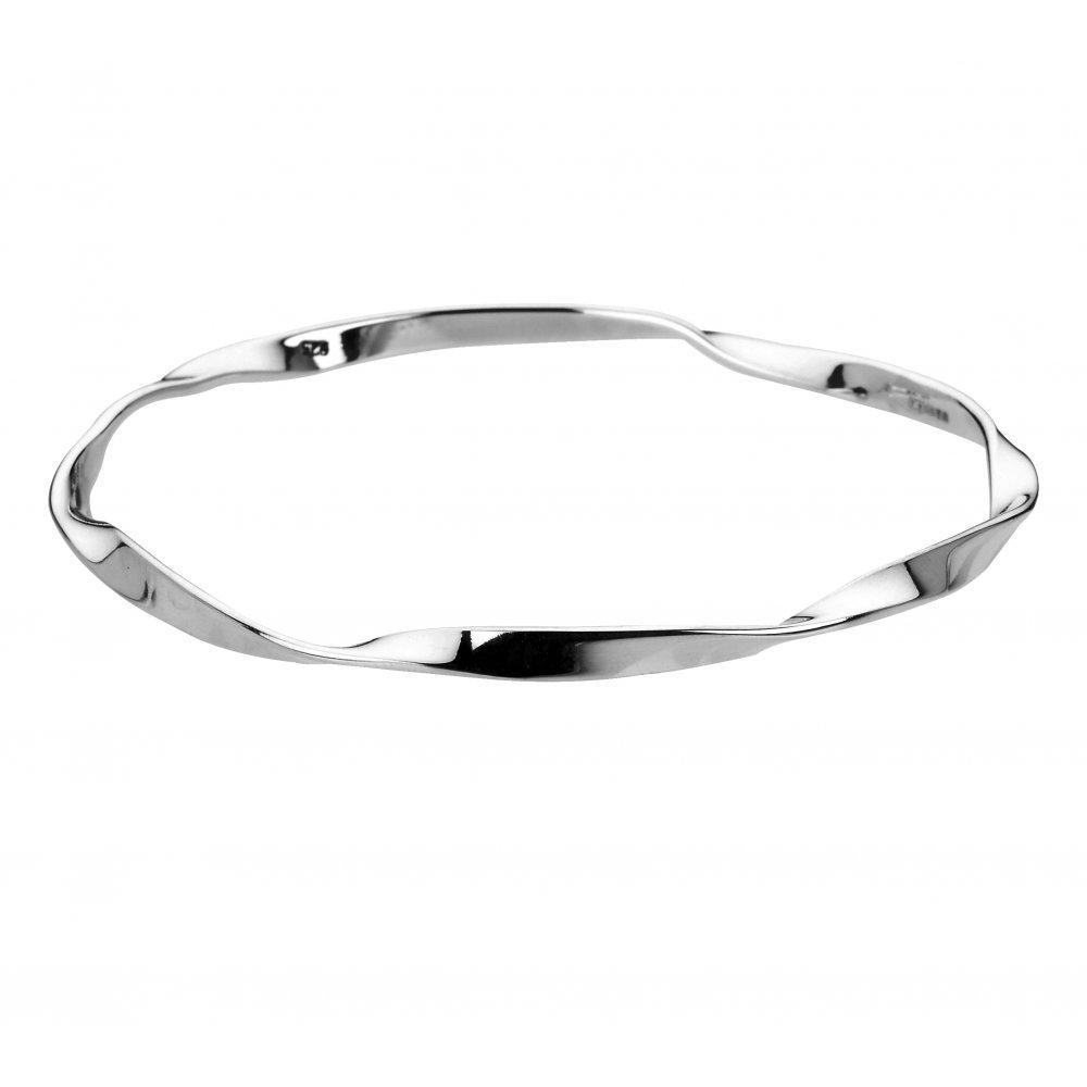 Silver slightly twisted wrap bangle Bangle Tianguis Jackson   