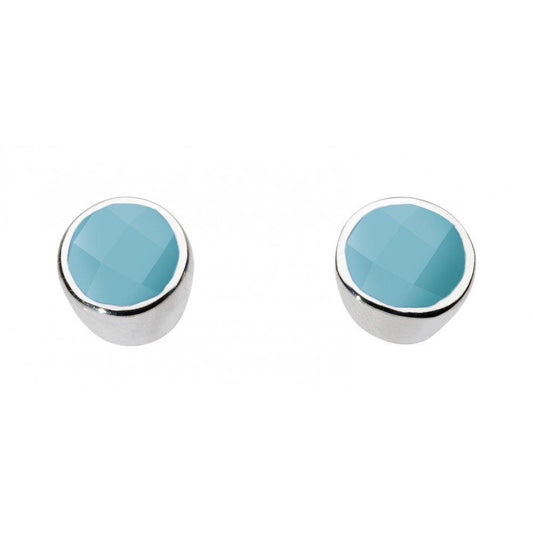 Silver Turquoise small round studs Earrings Rock Lobster Jewellery