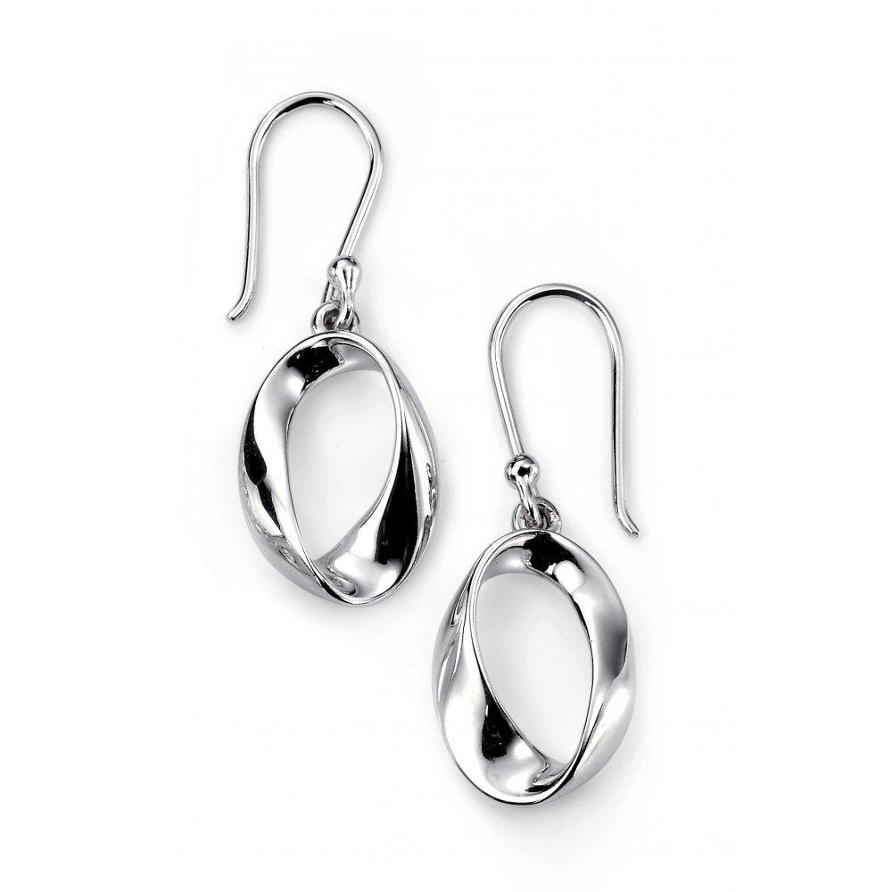 Silver twisting loop small drop earrings Earrings Gecko