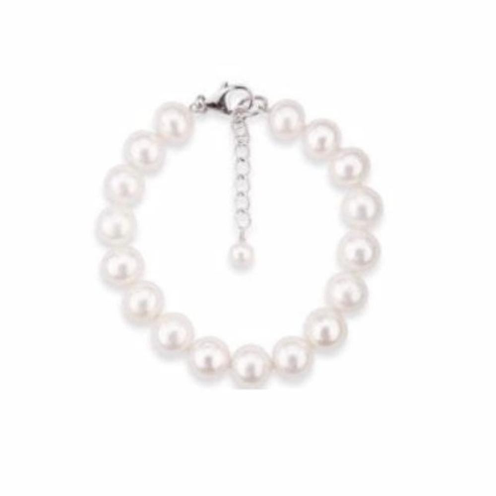 Silver white freshwater 9-10mm pearl bracelet with silver clasp Bracelet Alraune