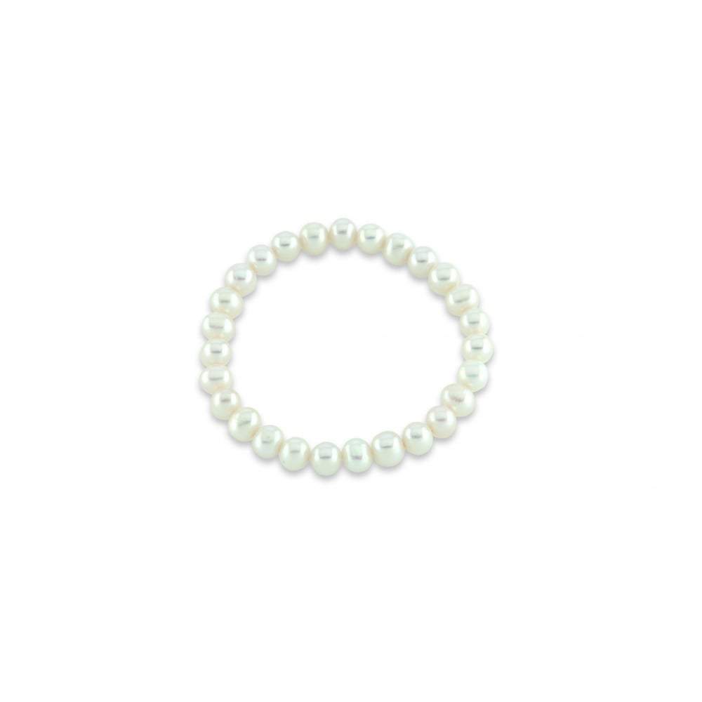 White 7-7.5mm freshwater pearl elastic bracelet Bracelet Alraune