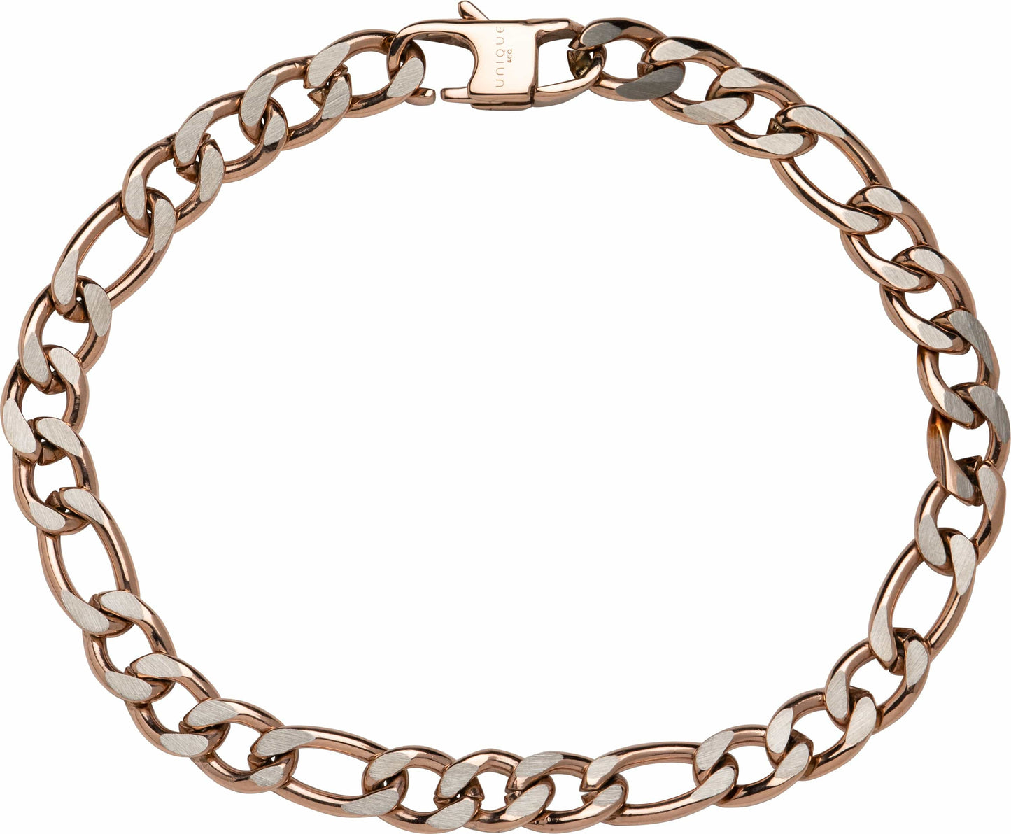 Rose gold steel figaro bracelet Bracelet Unique