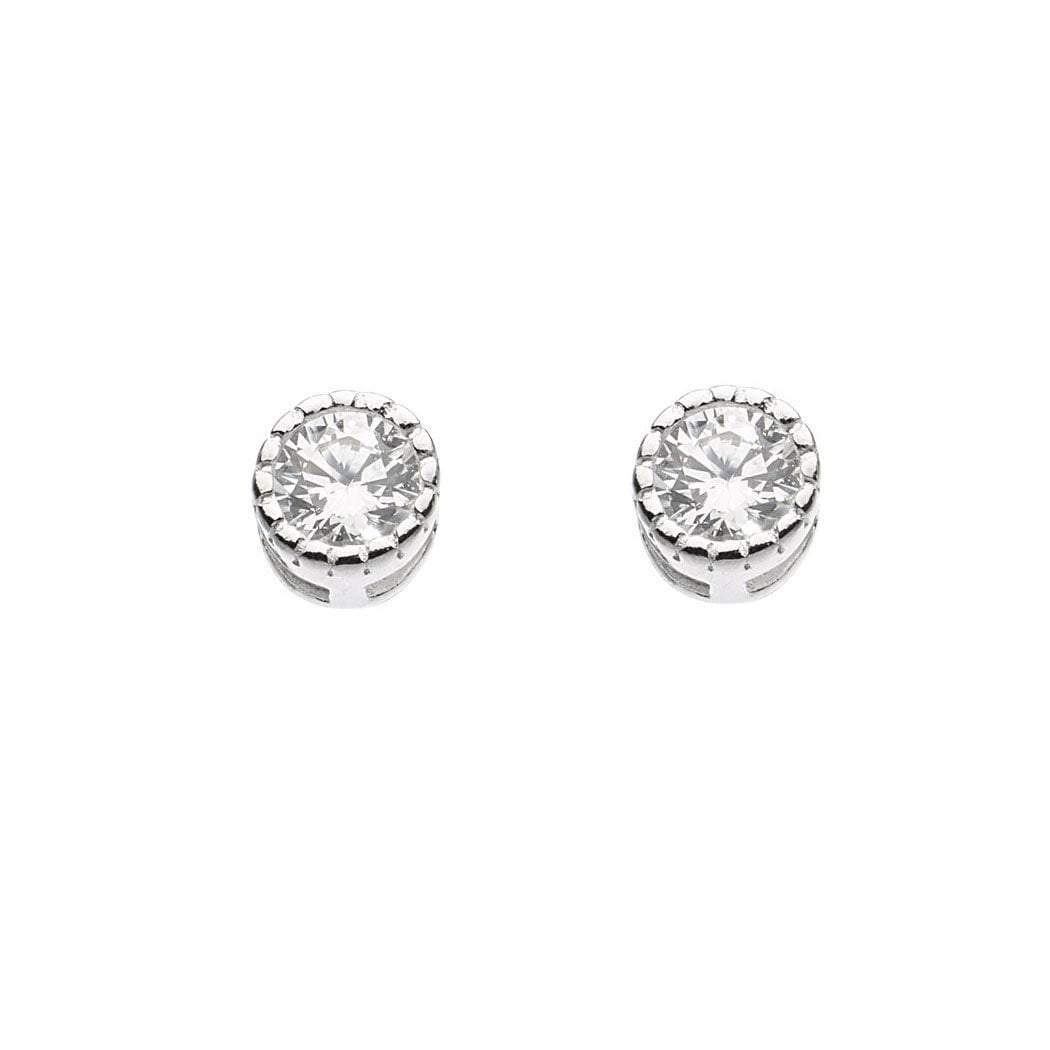 Silver and cubic zirconia tiny round stud earrings Earrings Rock Lobster Jewellery