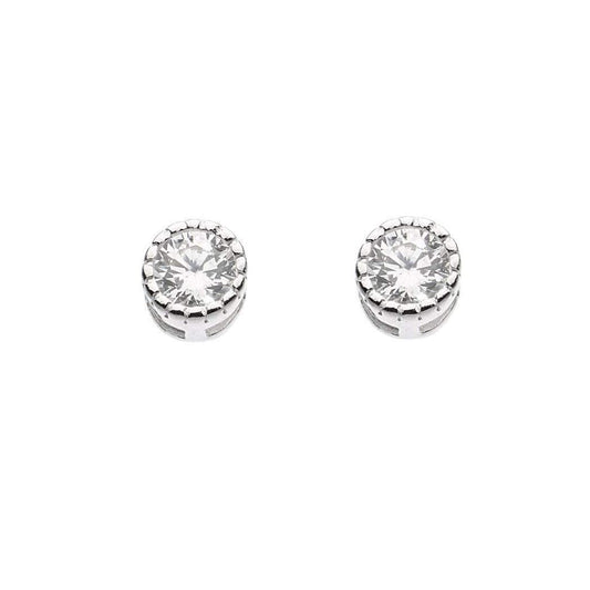 Silver and cubic zirconia tiny round stud earrings Earrings Rock Lobster Jewellery