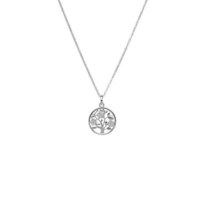 Silver and cubic zirconia tree of life pendant Pendant Unique