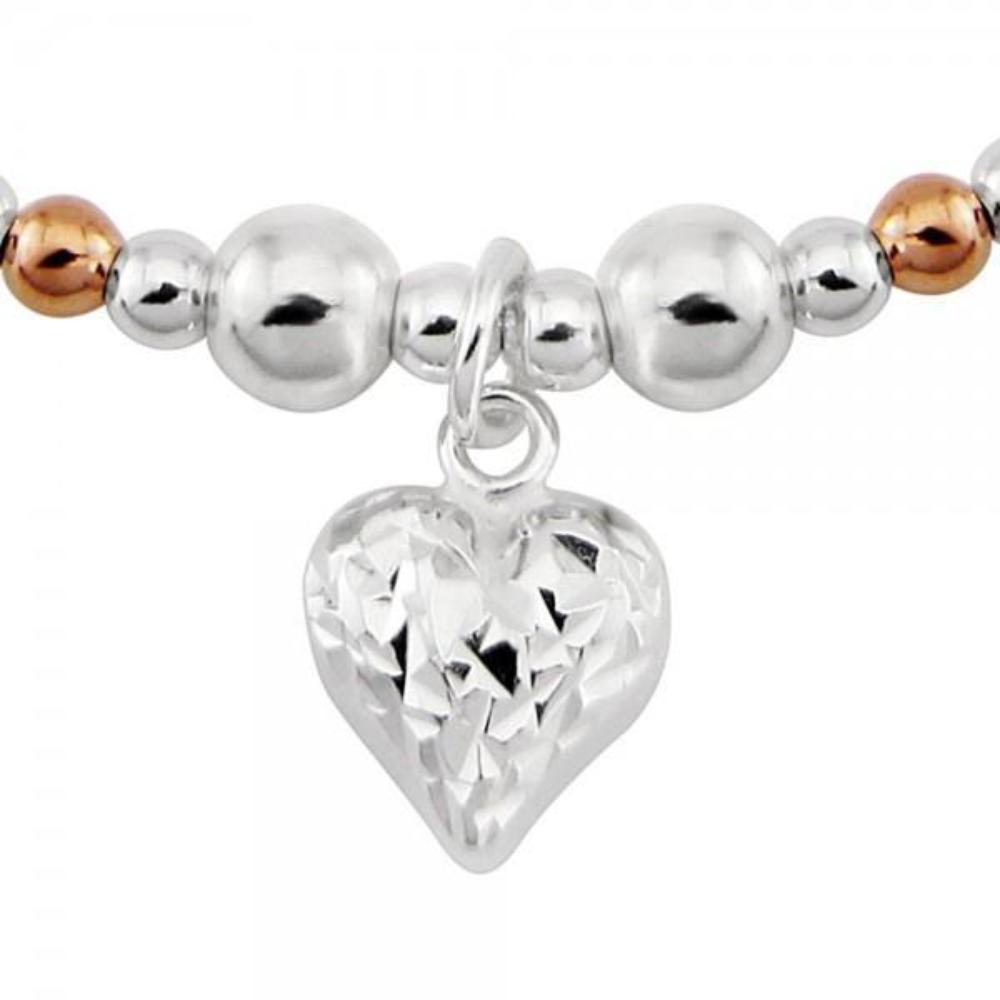 Silver and rose gold plate mixed love heart harlequin bracelet Bracelet Trink