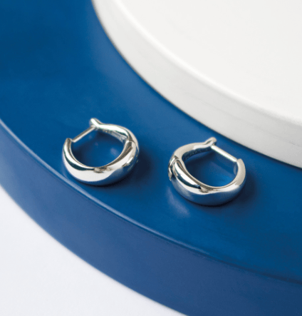 Silver bevel cirque small hinged hoop earrings Earrings Kit Heath