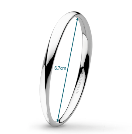 Silver bevel curve bangle Bangle Kit Heath