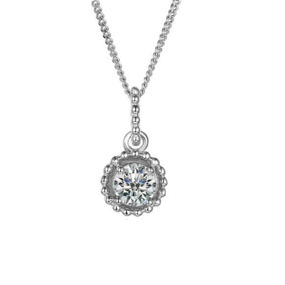 Cubic Zirconia Silver Pendant April Birthstone Pendant Amore