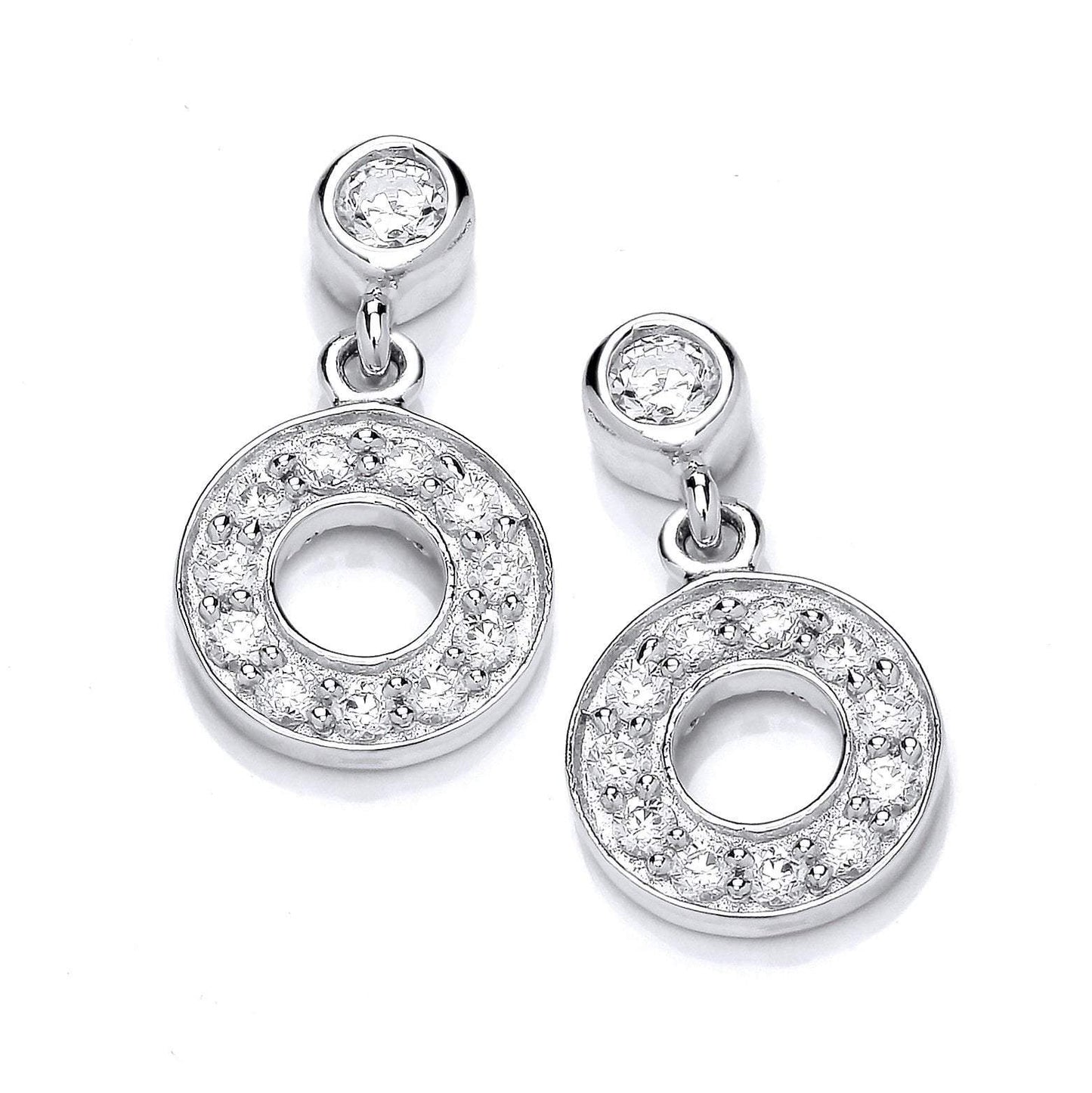 Silver cubic zirconia polo drop earrings Earrings Cavendish French