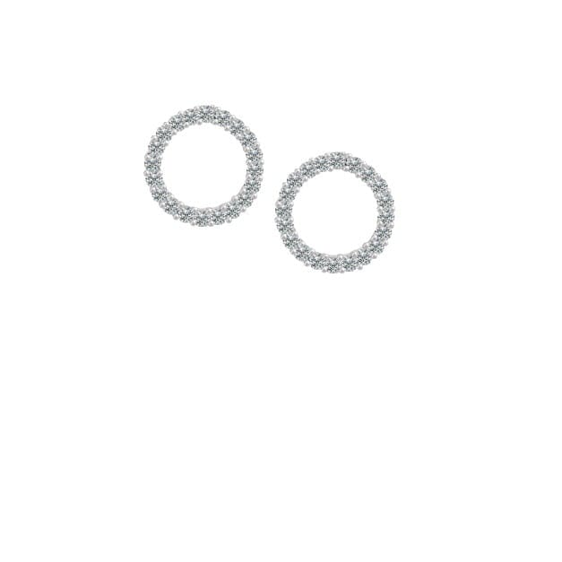 Silver CZ hoop stud earrings Earrings Amore