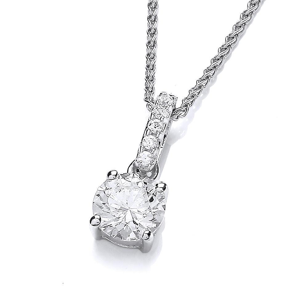 Silver CZ solitaire/bail pendant Pendant Cavendish French