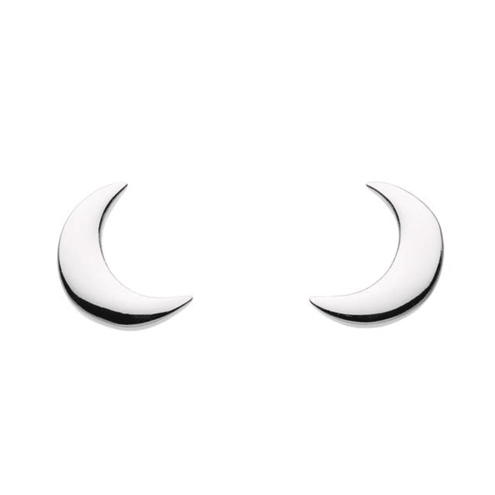 Silver dinky crescent moon stud earrings Earrings DEW